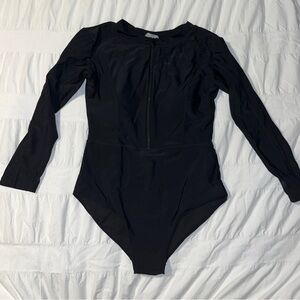 H2OH black long sleeve one piece swimsuit